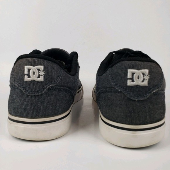 DC Mens Anvil TX SE Canvas Sneaker Black Dark Grey White ADYS300036 Size 9 - Picture 7 of 12